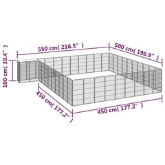 Suņu nožogojums, 42 segmenti, 50x100cm, melns cena un informācija | Suņu gultas, spilveni, būdas | 220.lv