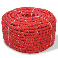 pietauvošanās virve, polipropilēns, 12 mm, 250 m, sarkana cena un informācija | Dārza instrumenti | 220.lv
