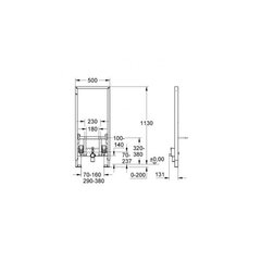 встраиваемая рама для биде Rapid SL, 500x131 mm, h=1185 mm, 38553001 цена и информация | Детали для унитазов, биде | 220.lv