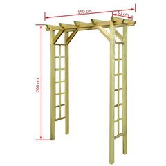 rožu arka, 150x50x200 cm, impregnēts koks cena un informācija | Ziedu statīvi, puķu podu turētāji | 220.lv