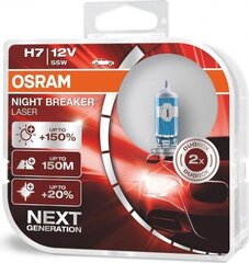 Автомобильные лампочки Osram Night Breaker Laser (Next Generation) H7, 2 шт. цена и информация | Автомобильные лампочки | 220.lv