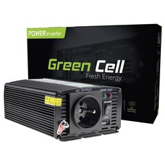 Green Cell jaudas invertors no 12 V līdz 230 V 300W/600W modificēts sinusa vilnis cena un informācija | Sprieguma pārveidotāji | 220.lv