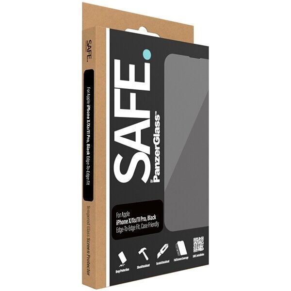 SAFE by PanzerGlass iPhone 11 Pro | Xs | X Screen Protection Edge-to-Edge czarny|black SAFE95004 цена и информация | Ekrāna aizsargstikli | 220.lv