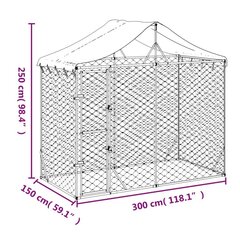 Suņu voljērs ar jumtu , sudrabains, 3x1,5x2,5 m цена и информация | Переноски, сумки | 220.lv