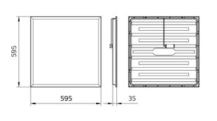 LED панель Philips 600 x 600 мм, 34Вт/4000К цена и информация | Монтируемые светильники, светодиодные панели | 220.lv