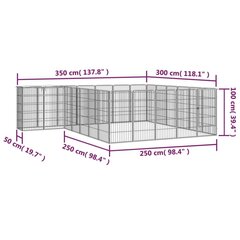 Suņu nožogojums, 26 segmenti, 50x100cm, melns cena un informācija | Suņu gultas, spilveni, būdas | 220.lv