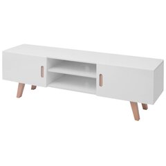 TV galdiņš, MDF, 150x35x48,5 cm, spīdīgi balts cena un informācija | TV galdiņi | 220.lv