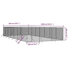 Suņu voljērs , sudraba krāsā, 6x14x2 m цена и информация | Лежаки, домики | 220.lv