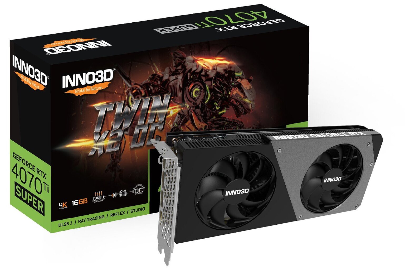 Inno3D GeForce RTX 4070 Ti Super Twin X2 OC (N407TS2-166XX-186156N) cena un informācija | Videokartes (GPU) | 220.lv