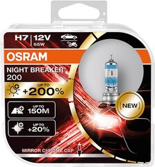 OSRAM NIGHT BREAKER 200 H7 AUTOMAŠĪNAS spuldze 2 gab. cena un informācija | Auto spuldzes | 220.lv