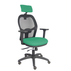Biroja krēsls ar galvas atbalstu P&amp;C B3DRPCR Smaragdzaļš cena un informācija | Biroja krēsli | 220.lv
