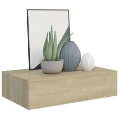 sienas atvilktņu plaukti, 2 gab., ozolkoka, 40x23,5x10 cm, MDF cena un informācija | Plaukti | 220.lv