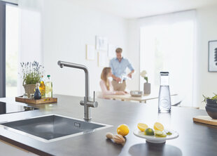 Комплект Grohe Blue Home Duo: однорычажный смеситель, система охлаждения, фильтр и баллон с CO2 31454DC1 цена и информация | Кухонные смесители | 220.lv