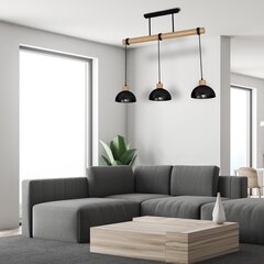 Piekaramā lampa Milagro ERIK Black/Wood 3xE27 cena un informācija | Lustras | 220.lv