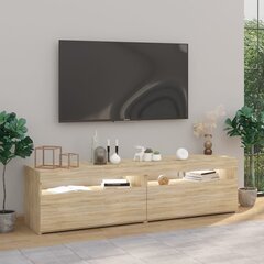 TV skapīši ar LED lampiņām, 2 gab., ozola krāsā, 75x35x40 cm cena un informācija | TV galdiņi | 220.lv