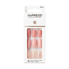 Накладные ногти imPRESS Press-On Manicure Bare But Butter Short Nails, 30 шт. цена и информация | Средства для маникюра и педикюра | 220.lv