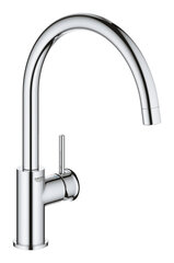 Grohe BauClassic izlietnes jaucējkrāns ar augstu snīpi un pilnu rotācijas diapazonu, 31535001 cena un informācija | Ūdens maisītāji virtuvei | 220.lv