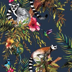 DUTCH WALLCOVERINGS tapete, lemura apdruka, zila cena un informācija | Tapetes | 220.lv