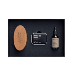 Bārdas kopšanas komplekts vīriešiem Zew For Men Straight Lumberjack: barojoša bārdas eļļa 30 ml + bārdas ziepes 85 ml + bārdas suka cena un informācija | Skūšanās piederumi, kosmētika | 220.lv