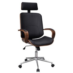 Офисное кресло с подголовником, черное цена и информация | Офисные кресла | 220.lv