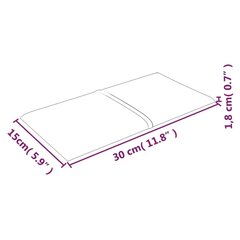 Sienas plāksnes, 12 gab., melnas, 30x15cm, audums, 0,54m² цена и информация | Элементы декора для стен, потолка | 220.lv