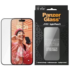 PanzerGlass Ceramic Protection iPhone 15 6.1" Ultra-Wide-Fit Screen Protection Easy Aligner Included 2837 цена и информация | Защитные пленки для телефонов | 220.lv