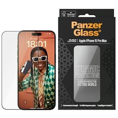 PanzerGlass Ceramic Protection iPhone 15 Pro Max 6.7" Ultra-Wide-Fit Screen Protection Easy Aligner Included 2840 цена и информация | Защитные пленки для телефонов | 220.lv