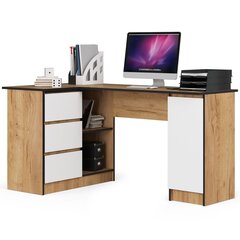 Письменный стол Akord B20 155, коричневый/белый цвет цена и информация | Компьютерные, письменные столы | 220.lv