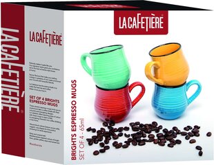 La Cafetiere Espresso Tases - Spilgtas Krāsas - Komplektā 4 gab. cena un informācija | Kafijas automāti | 220.lv