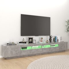 TV skapītis ar LED lampiņām , 260x35x40 cm, betona pelēks cena un informācija | TV galdiņi | 220.lv