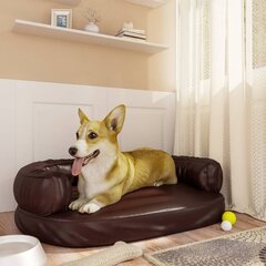 ergonomiska suņu gulta, brūna, 75x53 cm, mākslīgā āda cena un informācija | Suņu gultas, spilveni, būdas | 220.lv