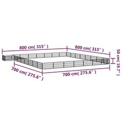 Suņu nožogojums, 32 segmenti, 50x100cm, melns cena un informācija | Suņu gultas, spilveni, būdas | 220.lv