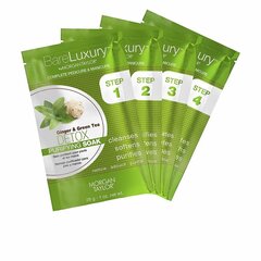 Sāls roku un kāju vannām BareLuxury Ginger &amp; Green Tea Purifying Soak, 4 gab. cena un informācija | Nagu kopšanas piederumi | 220.lv