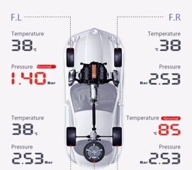 TPMS 08, Riepu spiediena mērītāju komplekts, 4 ārējie sensori, WIFI cena un informācija | Auto piederumi | 220.lv