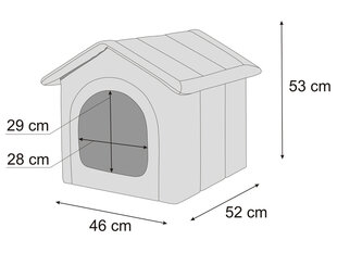 Hobbydog будка Graphite Ecolen R3, 46x52 см цена и информация | Лежаки, домики | 220.lv