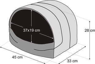 Hobbydog būda Dark Grey Ekolen R1, 45x33 cm cena un informācija | Suņu gultas, spilveni, būdas | 220.lv