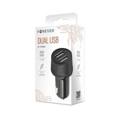 Forever car charger 1xUSB 2,4A + 1xUSB QC 3.0 LA-03 black цена и информация | Зарядные устройства для телефонов | 220.lv