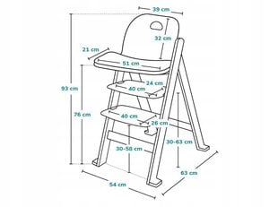Стульчик для кормления Lionel Floris, серый цена и информация | Стульчики для кормления | 220.lv