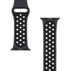 Tactical 839 Double Silicone Band for Apple Watch 1|2|3|4|5|6|7|8|9|SE 38|40|41mm Black цена и информация | Аксессуары для смарт-часов и браслетов | 220.lv