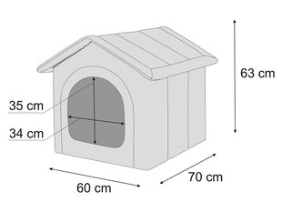 Hobbydog būda Graphite Ecolen+Graphite Oxford R5, 60x70 cm cena un informācija | Suņu gultas, spilveni, būdas | 220.lv