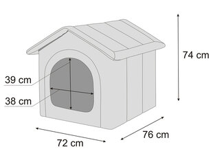 Hobbydog būda Graphite Ecolen+Graphite Oxford R6, 72x76 cm cena un informācija | Suņu gultas, spilveni, būdas | 220.lv