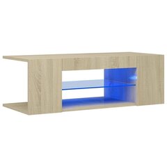 TV galdiņš ar LED lampiņām , 90x39x30 cm, ozolkoka cena un informācija | TV galdiņi | 220.lv