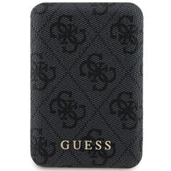 Guess Powerbank indukcyjny 15W GUPB5FP4EMGK 5000mAh czarny|black 4G Leather Metal Logo MagSafe цена и информация | Зарядные устройства Power bank | 220.lv