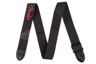 Ģitāras siksna Fender red logo poly strap, melna cena un informācija | Mūzikas instrumentu piederumi | 220.lv