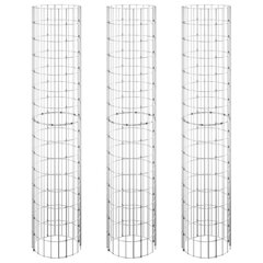 gabioni, puķu kastes, 3 gab., apaļi, cinkots tērauds, Ø30x150cm цена и информация | Вазоны для рассады и пересадки | 220.lv