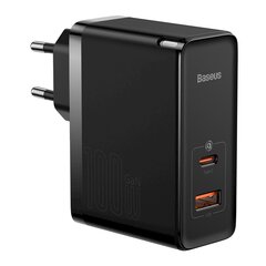 Быстрое универсальное сетевое зарядное устройство, Baseus Pro CCGAN100E51, USB-C / USB 100 Вт., черный цена и информация | Зарядные устройства для телефонов | 220.lv