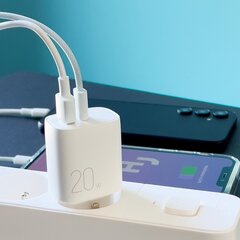 Быстрое зарядное устройство, Joyroom L-QP20111, USB-A, QC3.0 / USB-C, PD., 20 Вт., белый цена и информация | Зарядные устройства для телефонов | 220.lv