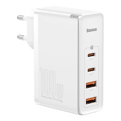 Быстрое зарядное устройство, Baseus CCGAN100UE1 Pro, USB-C, QC PD, 100 Вт, белый цена и информация | Зарядные устройства для телефонов | 220.lv