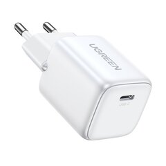 Мини быстрое зарядное устройство, Ugreen CD3191, GaN 1x USB-C 30 Вт, PD, белый цена и информация | Зарядные устройства для телефонов | 220.lv