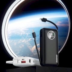 Блок питания, Dudao K15s1, 10000 мАч., USB-A USB-C, с кабелем iPhone Lightning и USB-C, черный цена и информация | Зарядные устройства Power bank | 220.lv